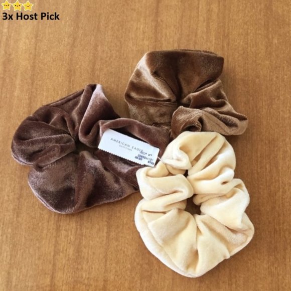 American Eagle Outfitters Accessories - American Eagle Outfitters Velvet Scrunchies 3-Pack